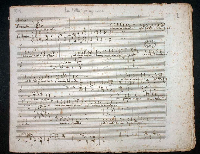 First page of La bella prigioniera