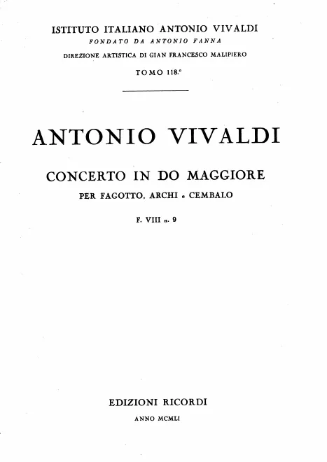 First page of Bassoon Concerto in C major