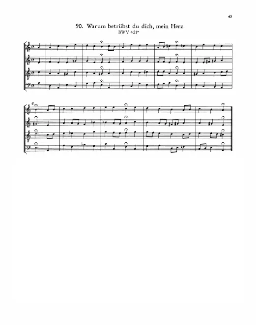 First page of Warum betrübst du dich, mein Herz