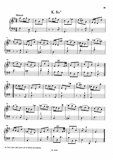 First page of Keyboard Sonata in G major