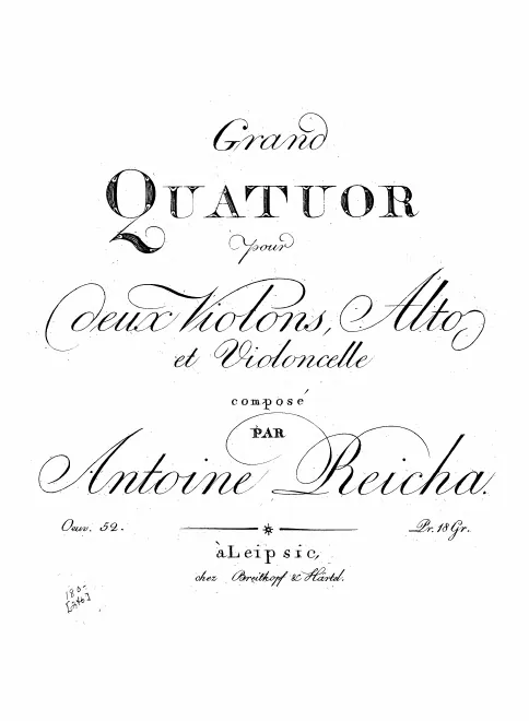 First page of String Quartet, Op.52