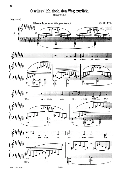 First page of 9 Lieder and Songs