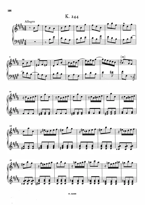 First page of Keyboard Sonata in B major