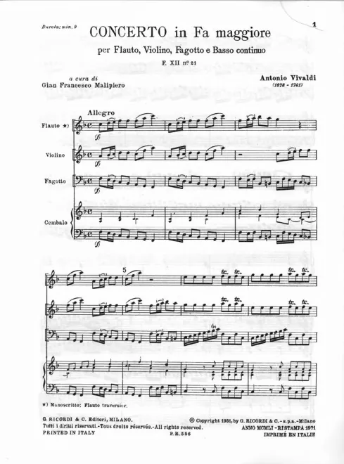 First page of Concerto in F major