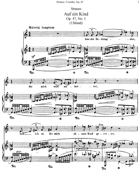 First page of 5 Lieder nach Gedichten von Ludwig Uhland