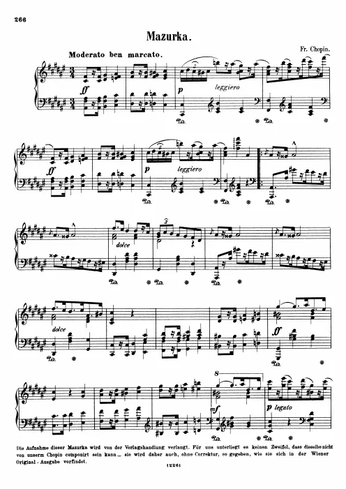 First page of Mazurka in F-sharp major