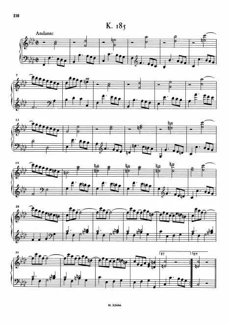 First page of Keyboard Sonata in F minor