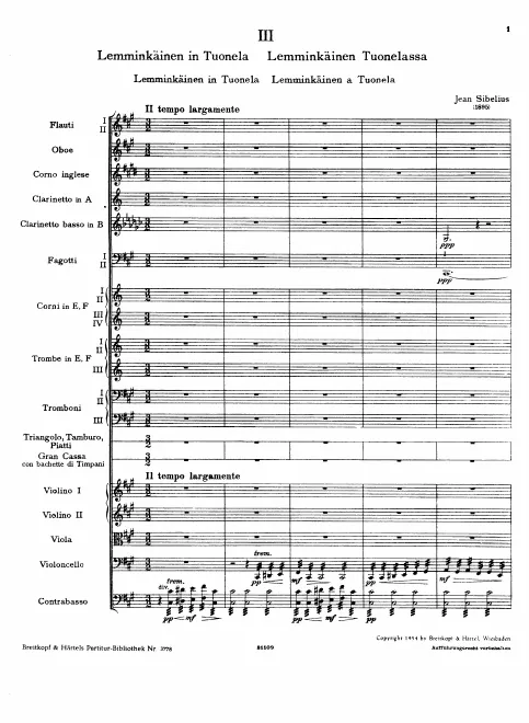 First page of Lemminkäinen in Tuonela