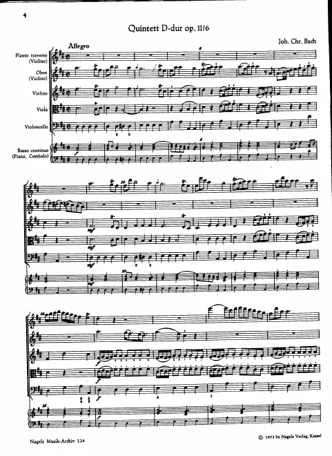 First page of Quintet in D major