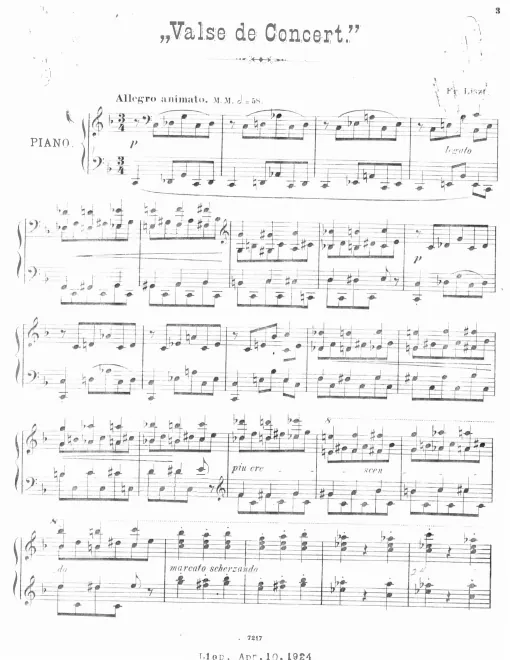 First page of Valse de concert