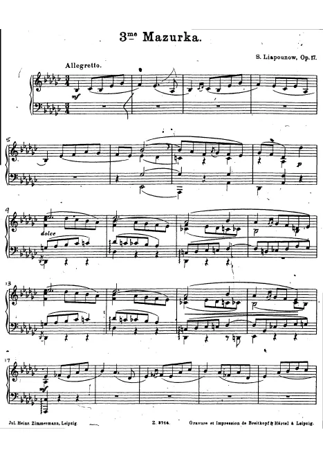 First page of Mazurka No.3, Op.17