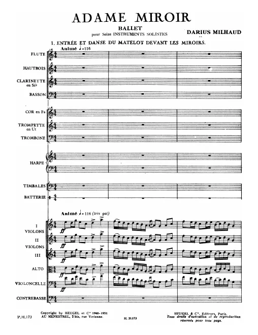 First page of Adame Miroir