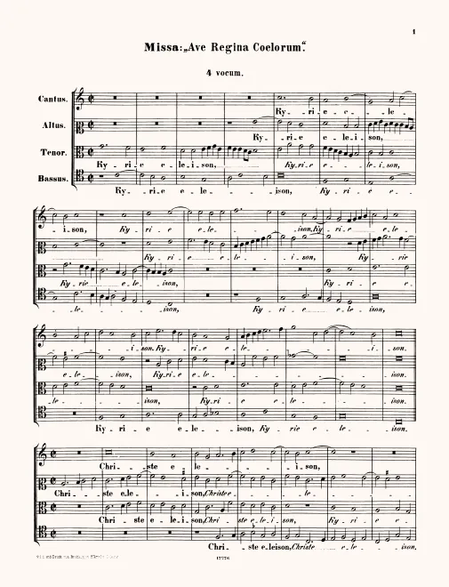 First page of Missa Ave Regina coelorum