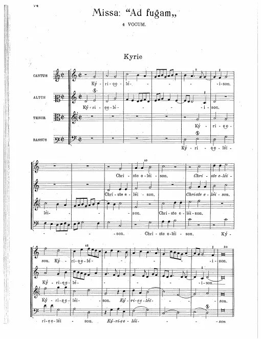 First page of Missa ad fugam