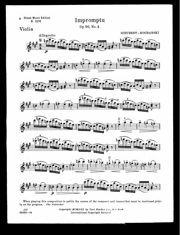 First page of Vier Impromptus