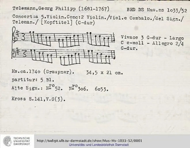 First page of Violin Concerto in G major