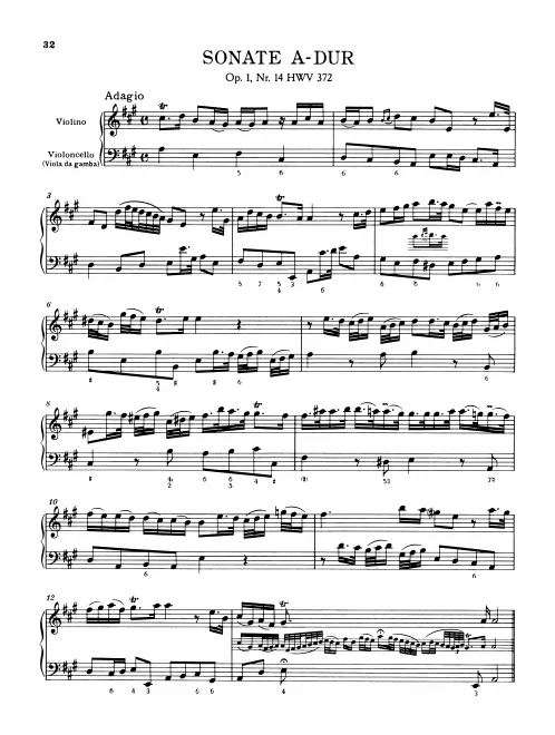 First page of Violin Sonata in A major