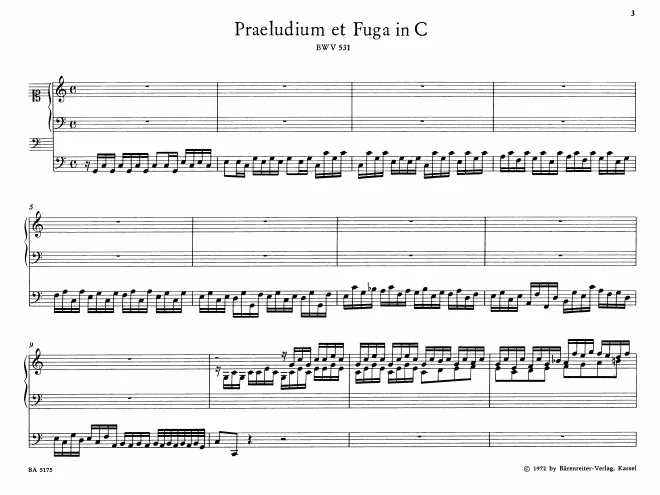 First page of Prelude and Fugue in C major