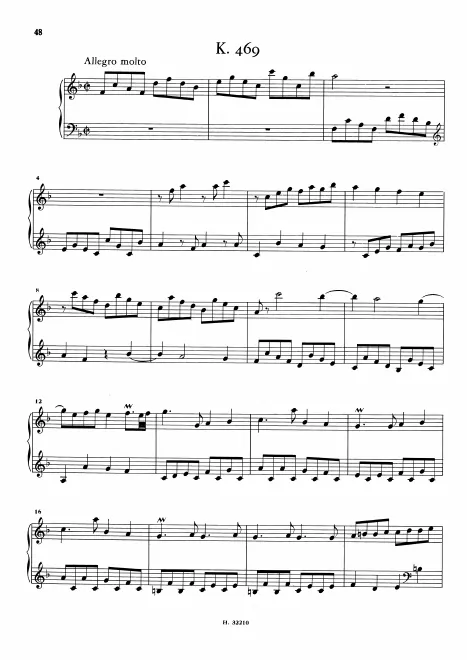 First page of Keyboard Sonata in F major