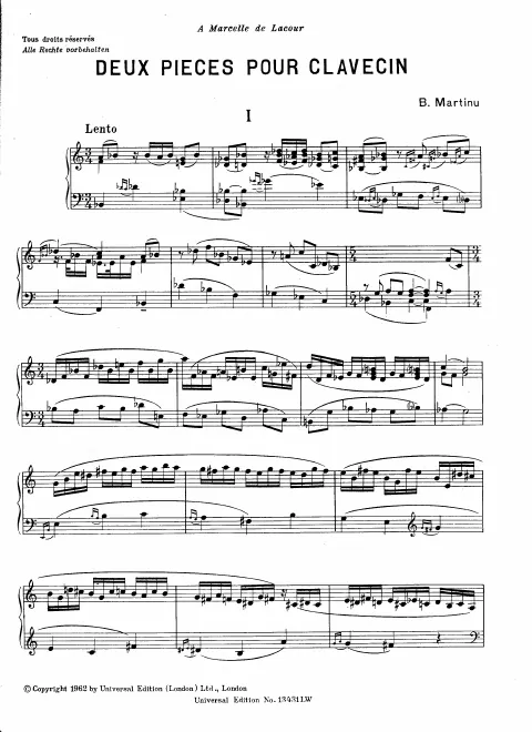 First page of 2 Pieces pour clavecin