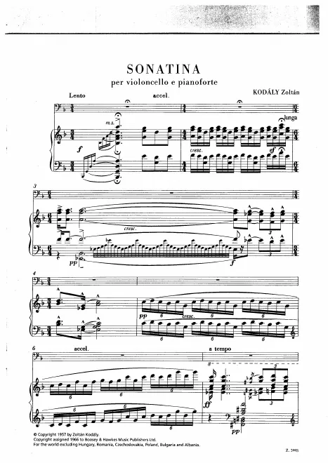 First page of Cello Sonatina