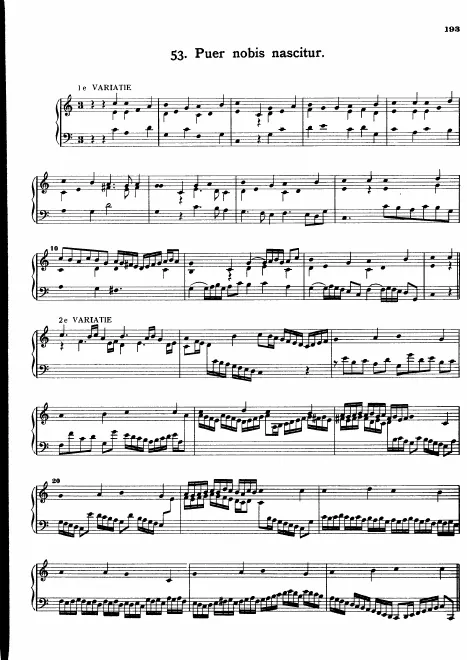 First page of Variations upon 'Ons is gheboren een kindekijn'