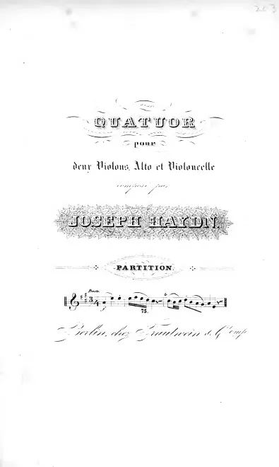 First page of String Quartet in A major, Hob.III:18