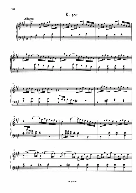 First page of Keyboard Sonata in A major