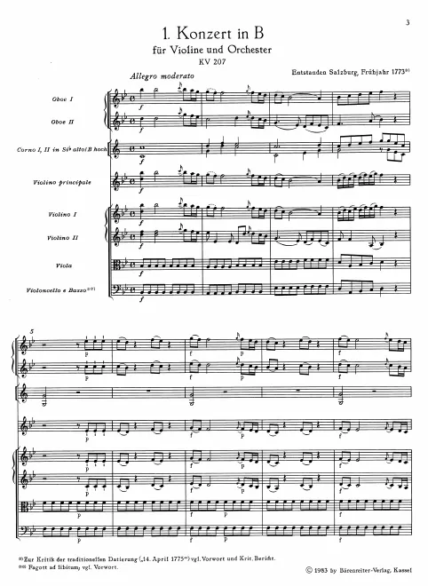 First page of Violin Concerto No.1