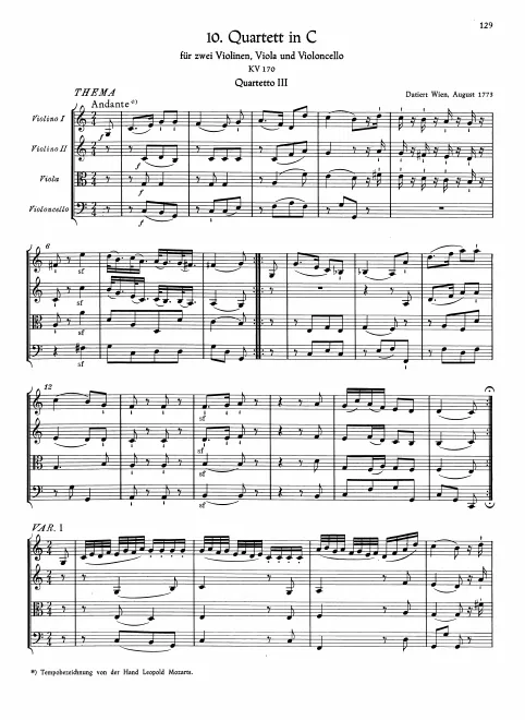 First page of String Quartet No.10