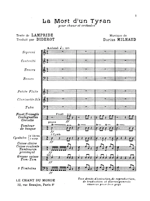 First page of La mort d'un tyran