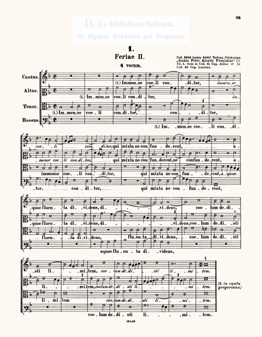 First page of Immense coeli conditor