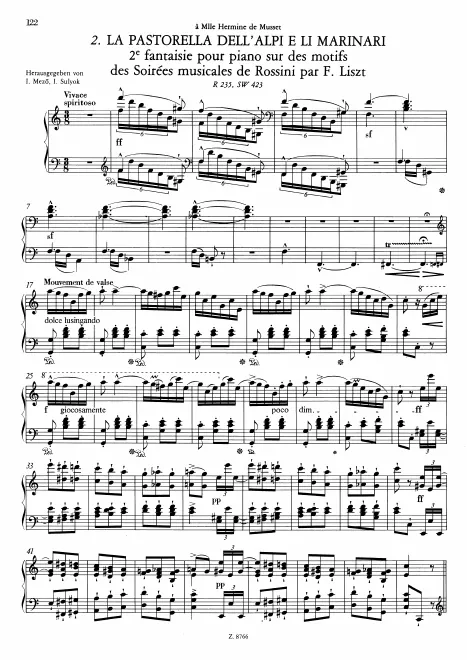 First page of Fantaisie sur des motifs de La pastorella dell’Alpi e Li marinari des Soirées musicales