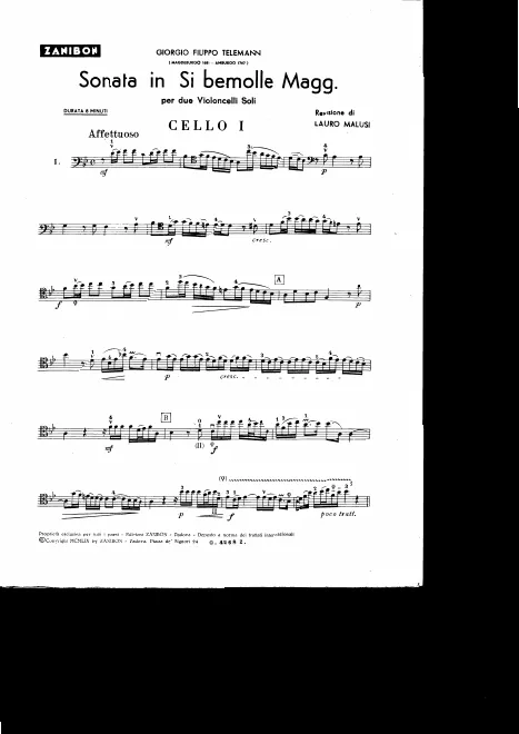 First page of Duet for 2 Flutes or Violins or [Treble] Viola da gambas, TWV 40:107