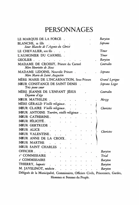 First page of Dialogues des Carmélites