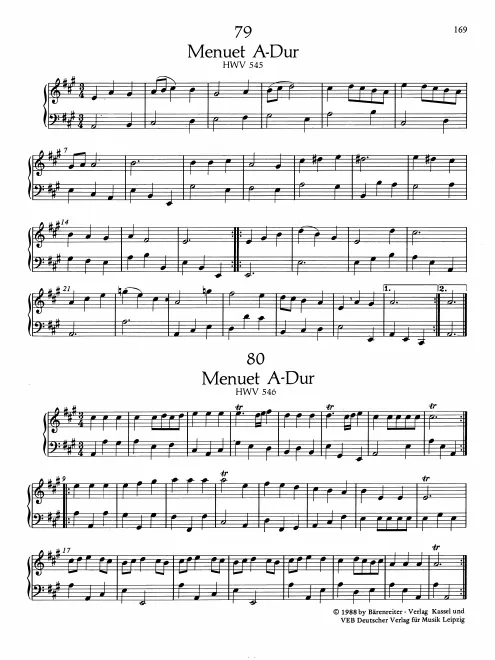 First page of Minuet in A major