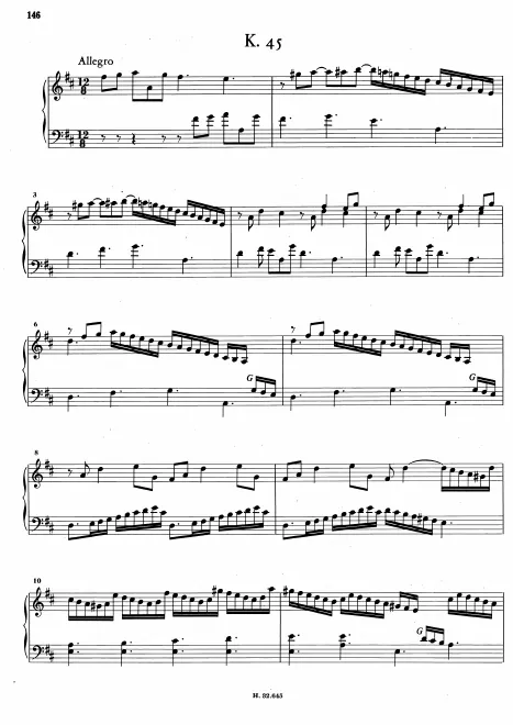 First page of Keyboard Sonata in D major