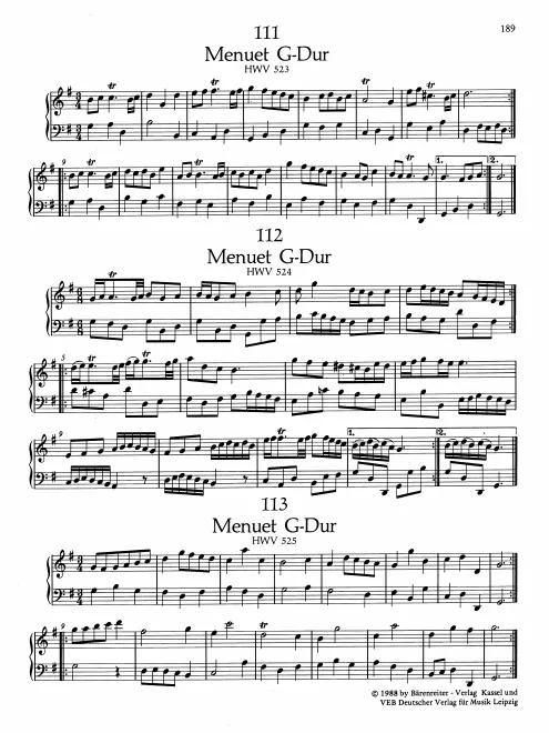 First page of Minuet in G major