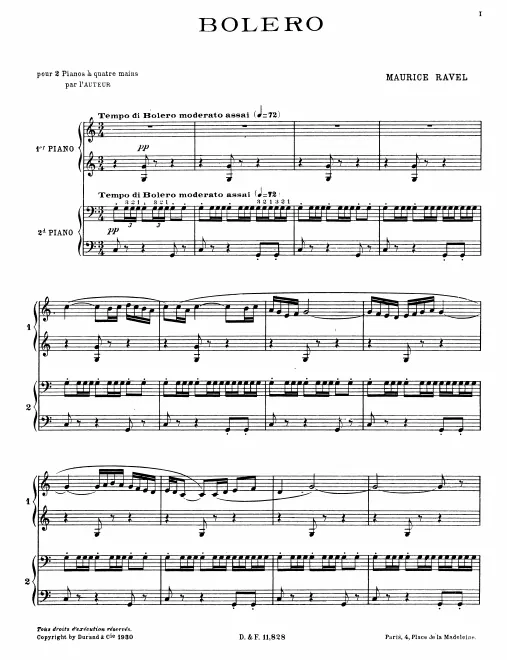 First page of Boléro