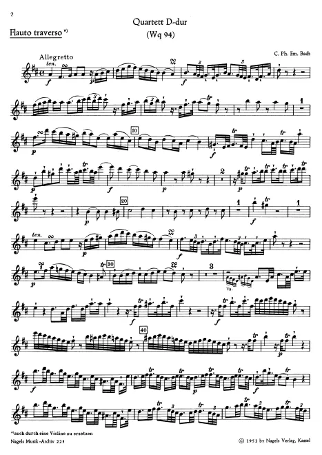First page of Quartet in D major