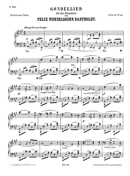 First page of Gondellied