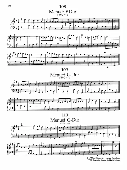 First page of Minuet in F major