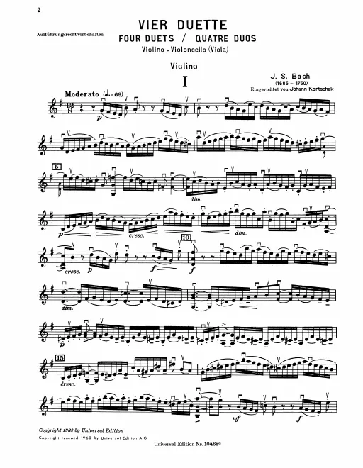 First page of Duetto No.3 in G major