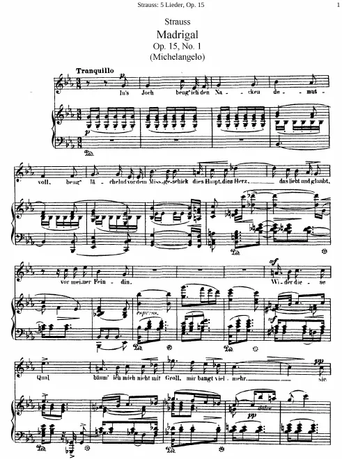 First page of 5 Lieder