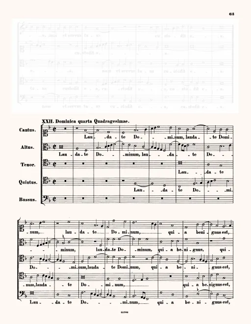First page of Laudate Dominum quia benignus est