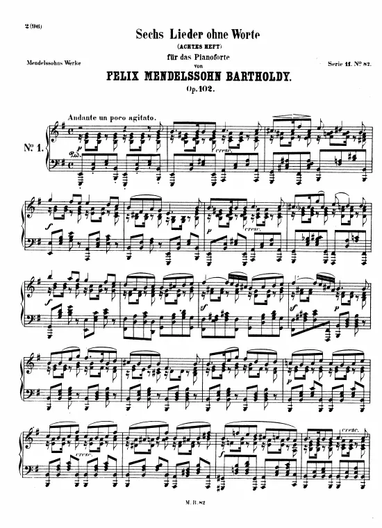First page of Lieder ohne Worte