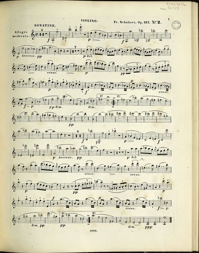 First page of Violin Sonata (No.2)