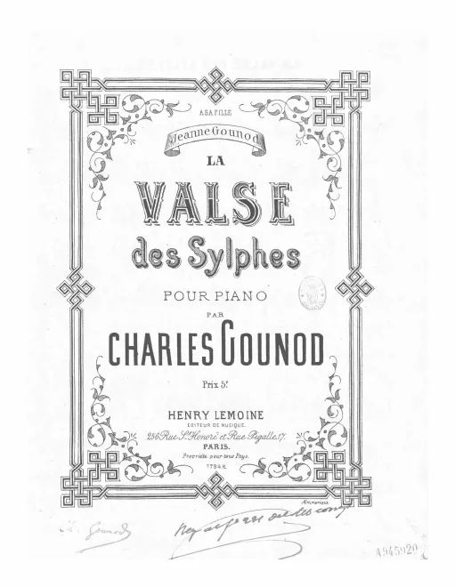 First page of La valse des sylphes