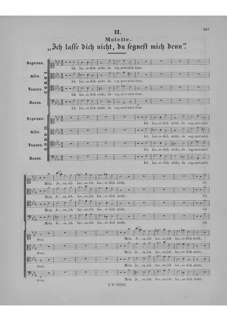 First page of Ich lasse dich nicht, BWV Anh.159