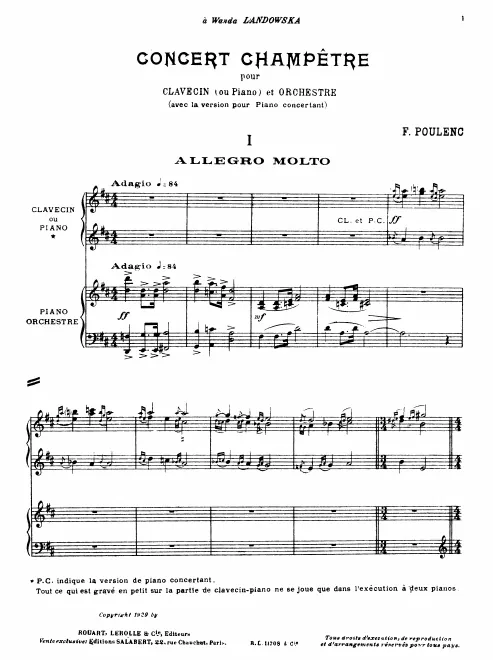 First page of Concert champêtre
